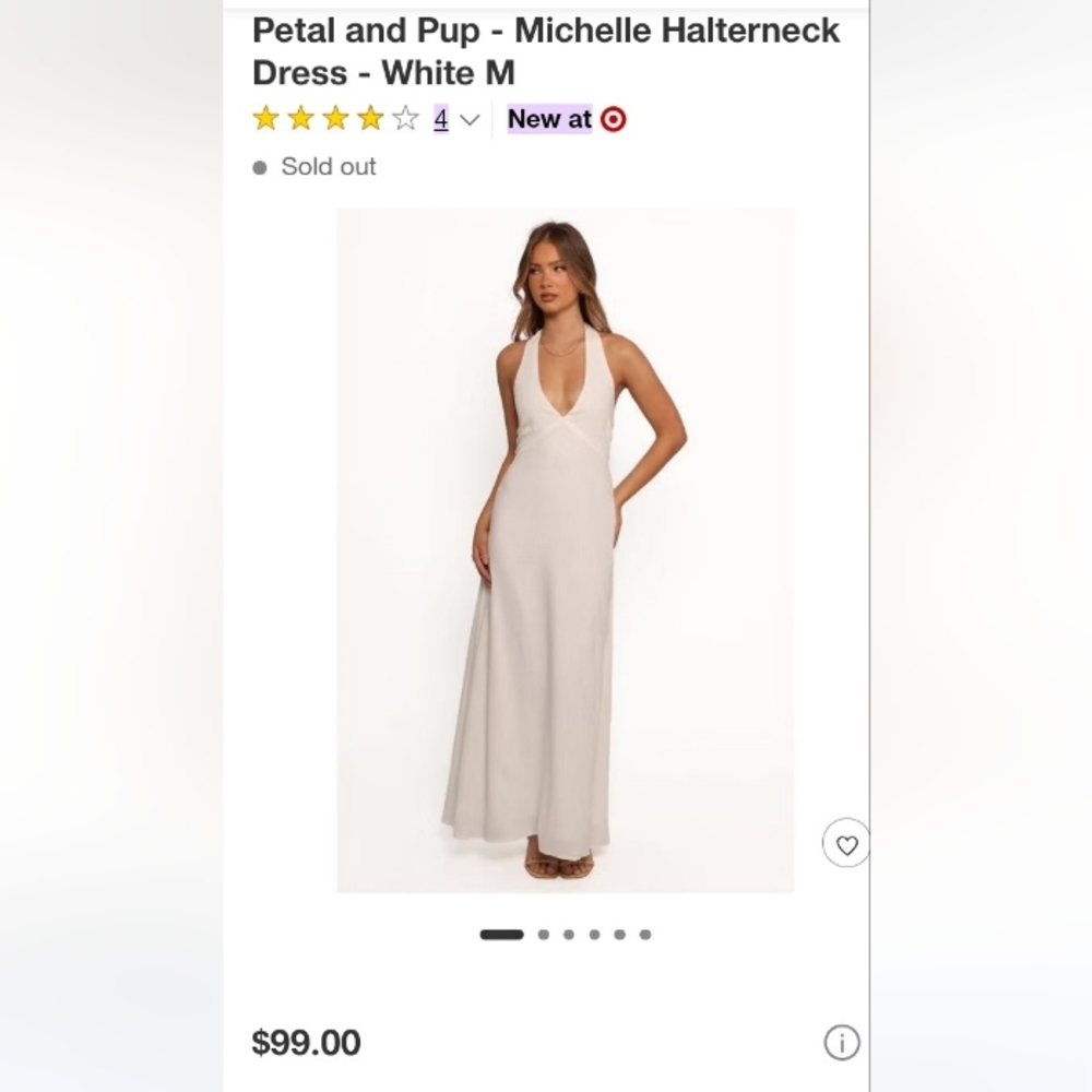 Petal & Pup White Backless Halterneck Dress